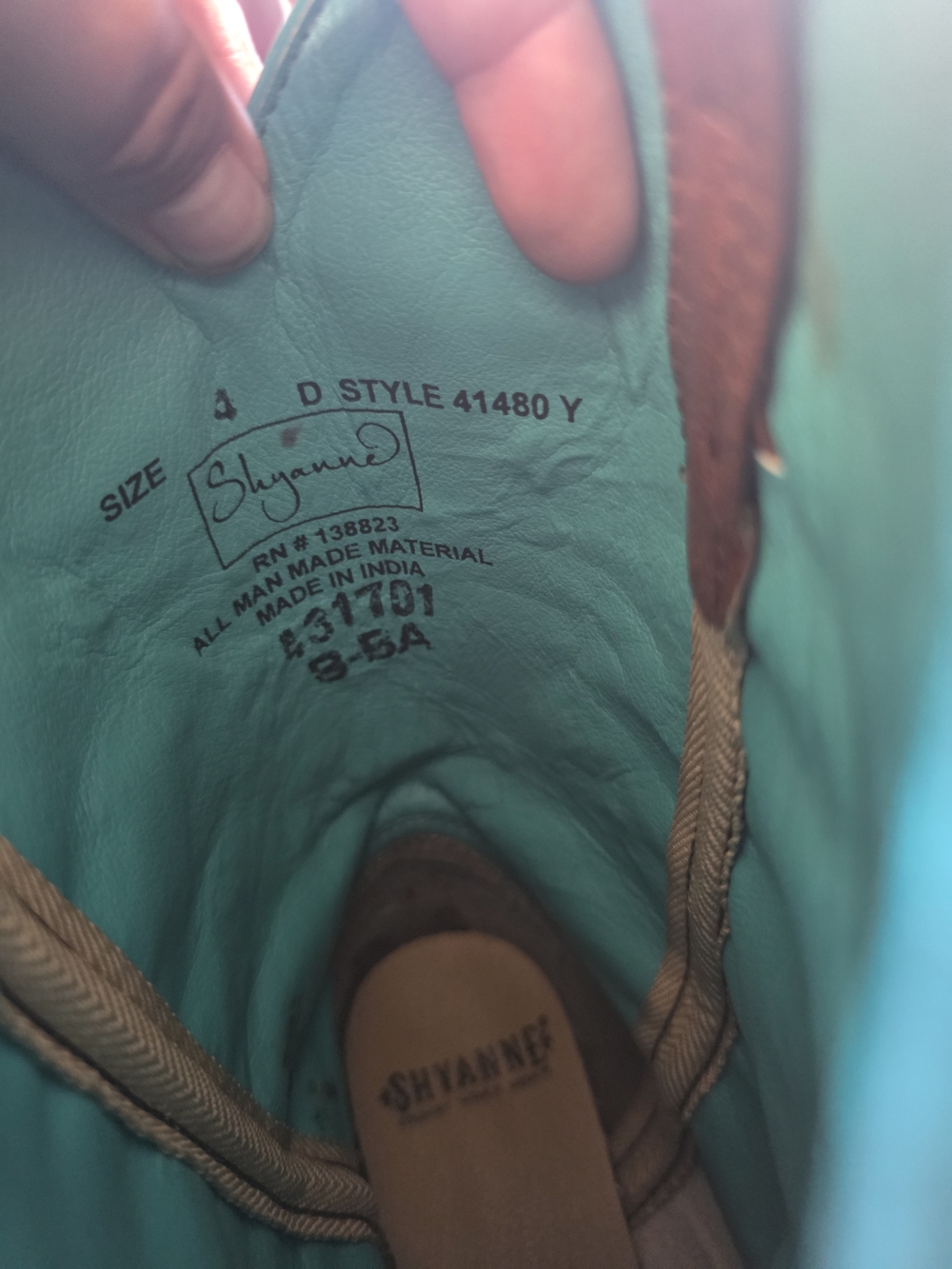 Shyanne Turquoise-Lined Western Boot Interior - Picture 6 of 6